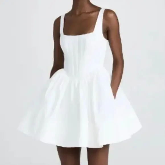 Staud Landscape Mini Dress In White 4 NWT - Picture 1 of 8